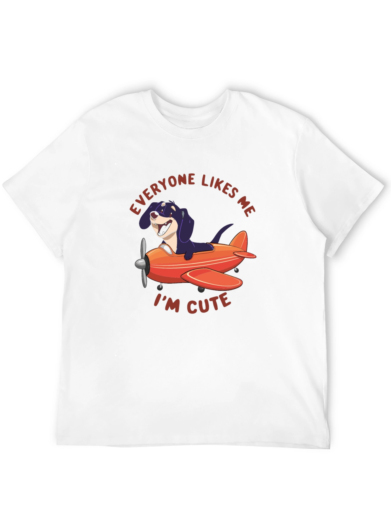 Funny Dog Airplane T-Shirt - Everyone Likes Me!