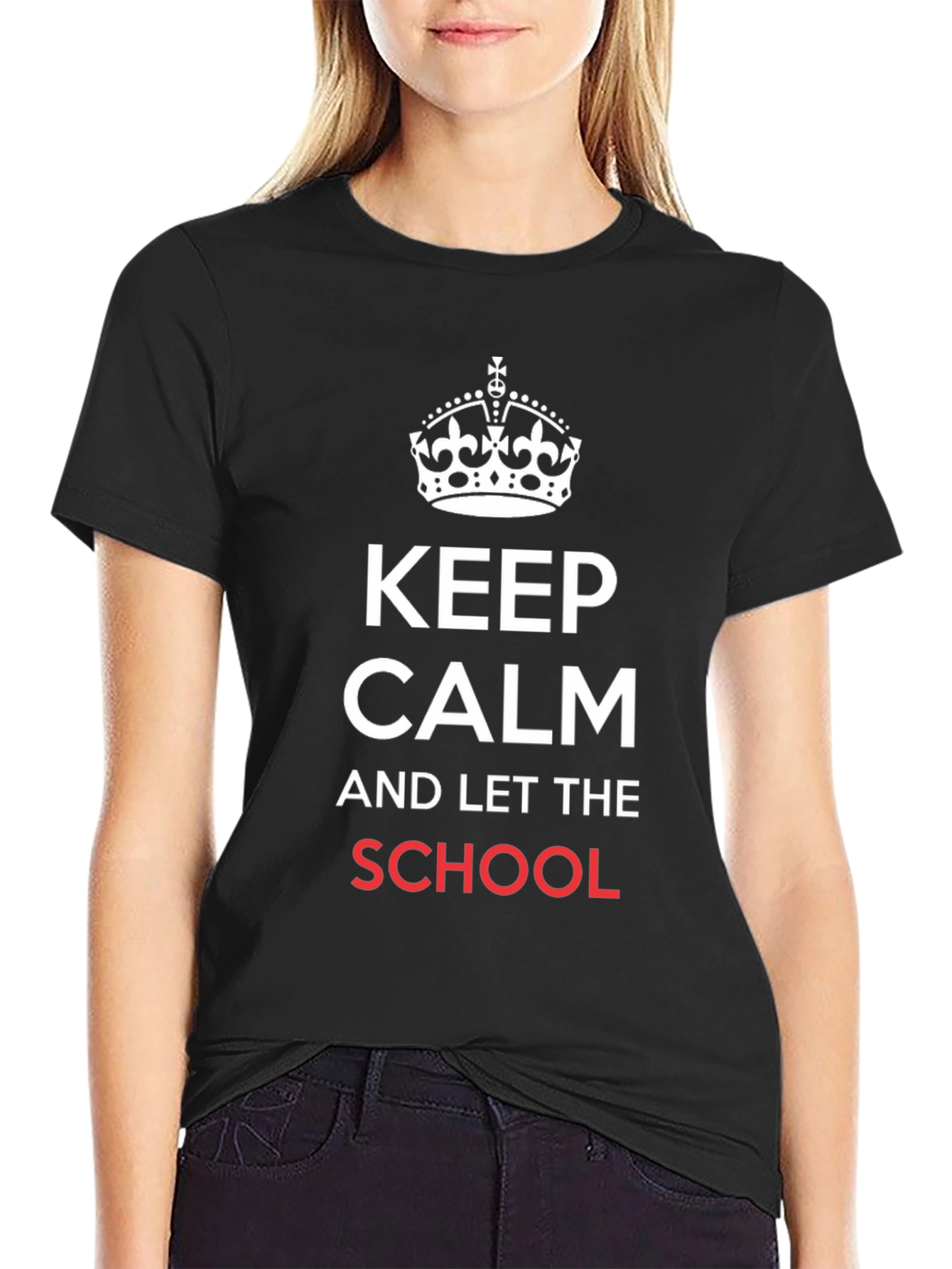 Keep Calm School Black T-Shirt