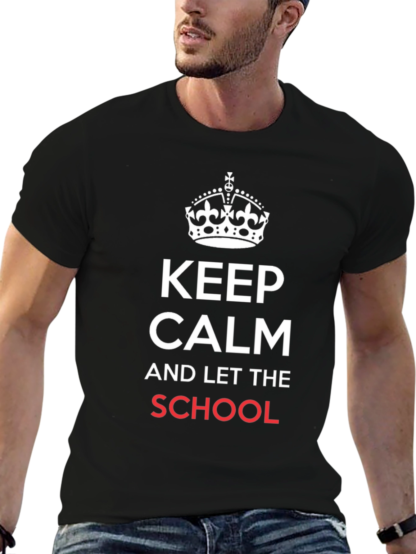 Keep Calm School Black T-Shirt