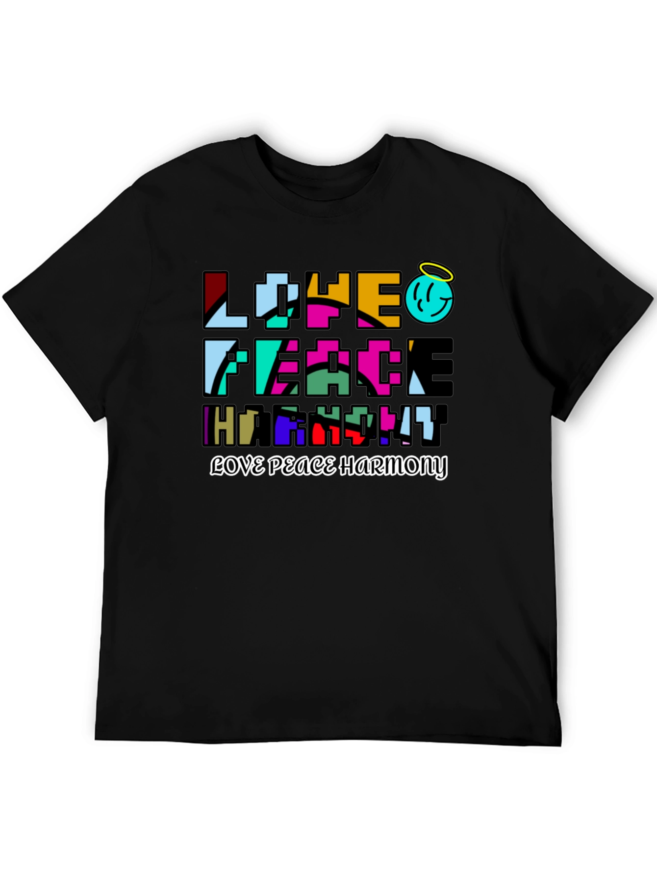 Love Peace Harmony Graphic T-Shirt - Black
