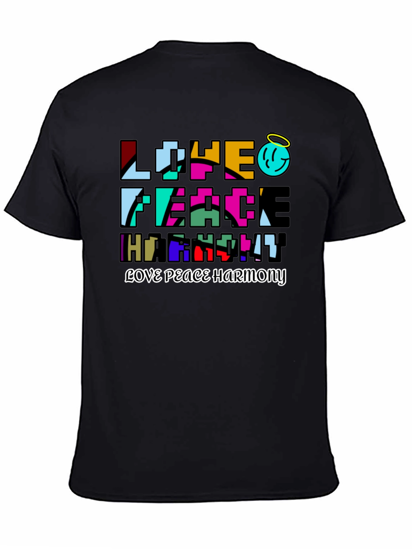 Love Peace Harmony Graphic T-Shirt - Black