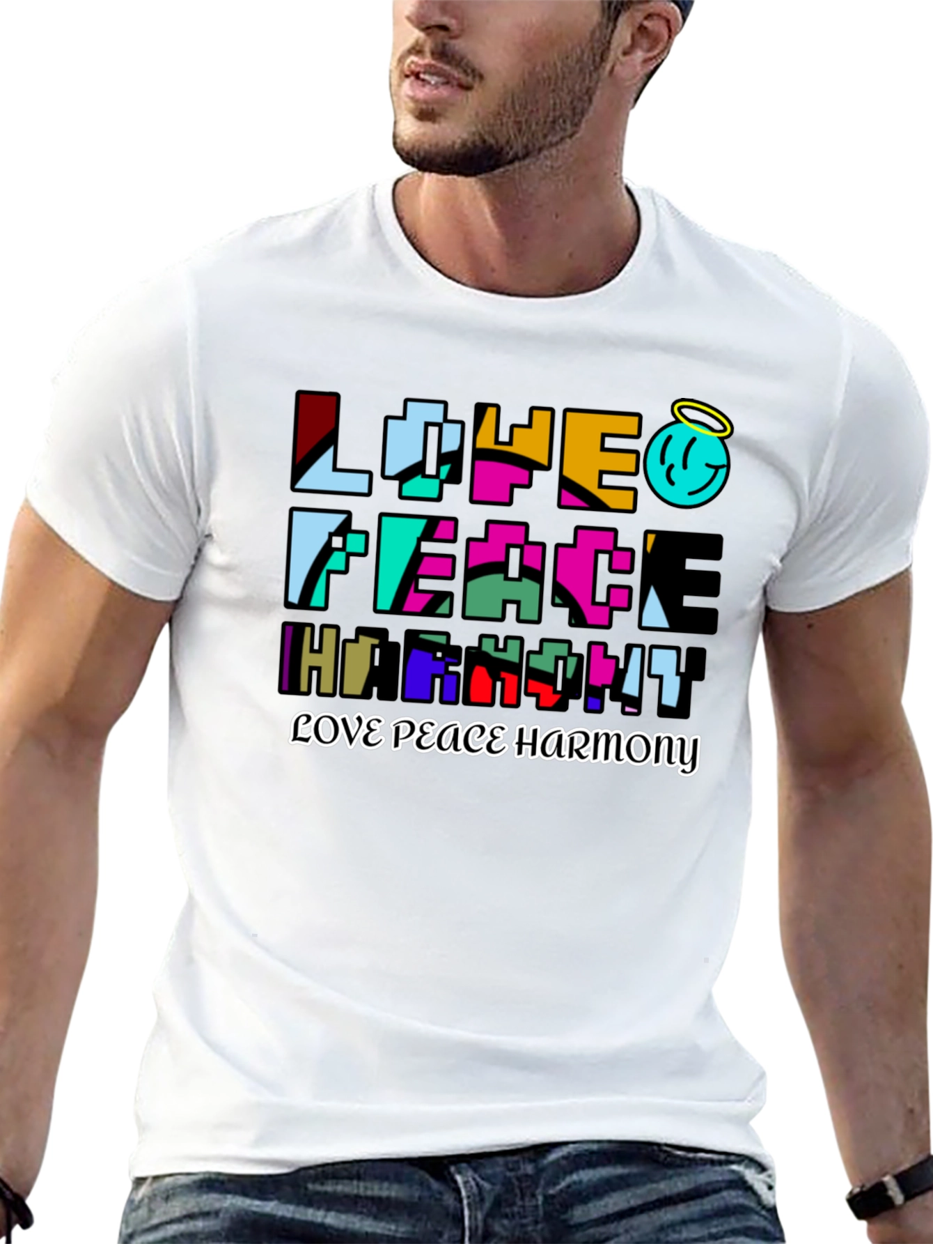 Love Peace Harmony Graphic T-Shirt - Black