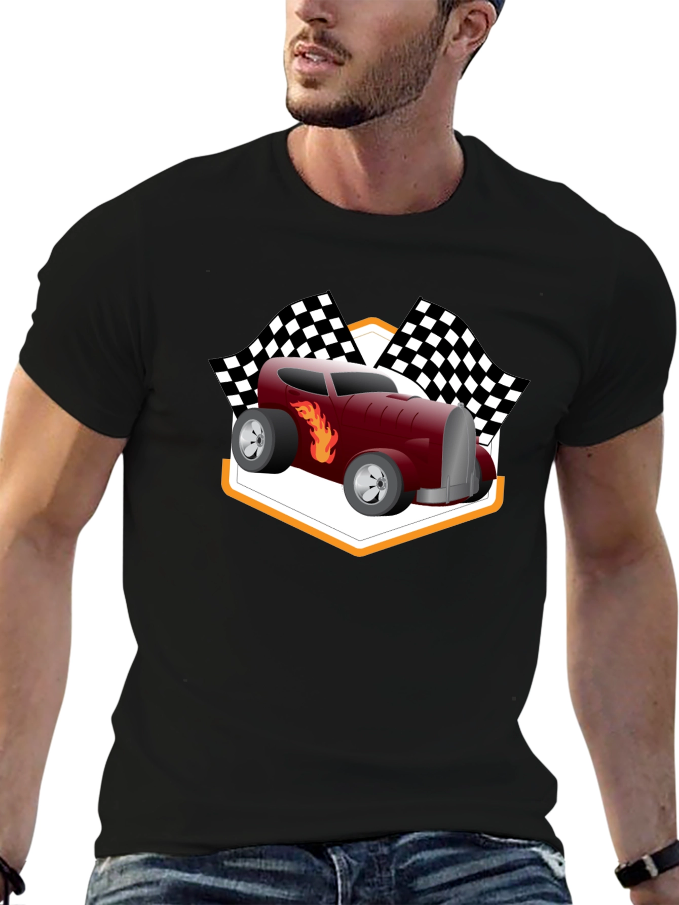 Racing Hot Rod T-Shirt - Black