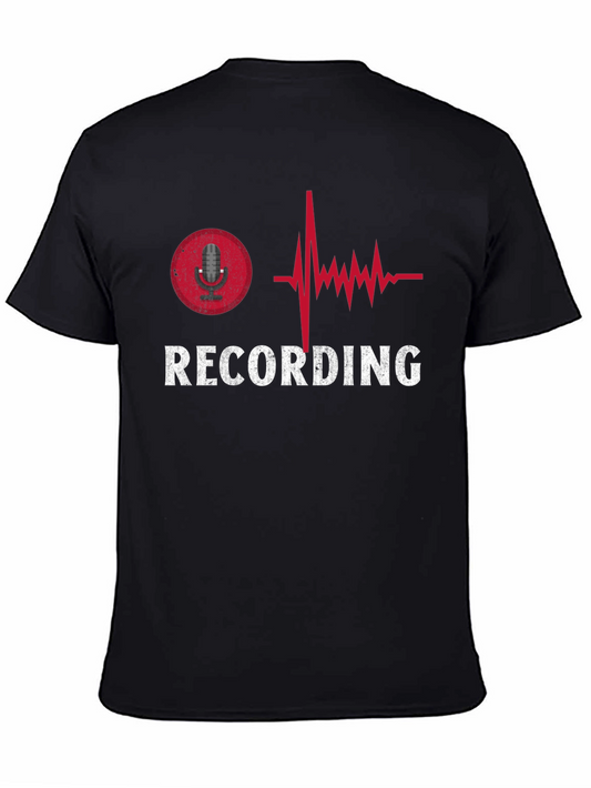 Recording Microphone Heartbeat Graphic T-Shirt