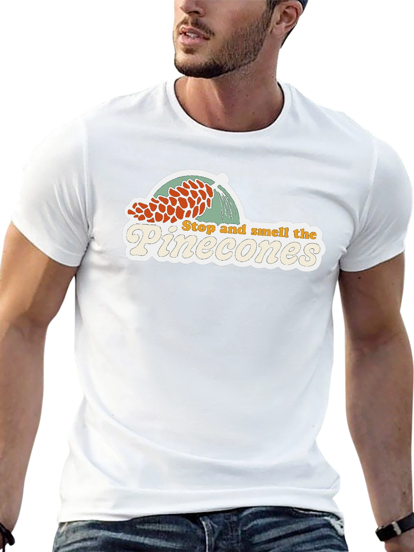 Stop and Smell the Pinecones Graphic Tee - Black