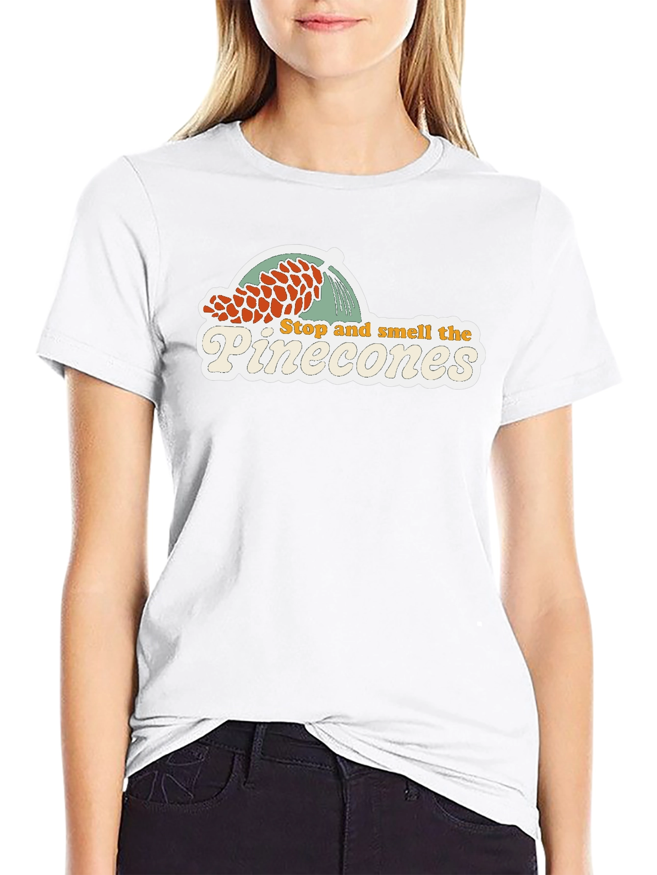 Stop and Smell the Pinecones Graphic Tee - Black