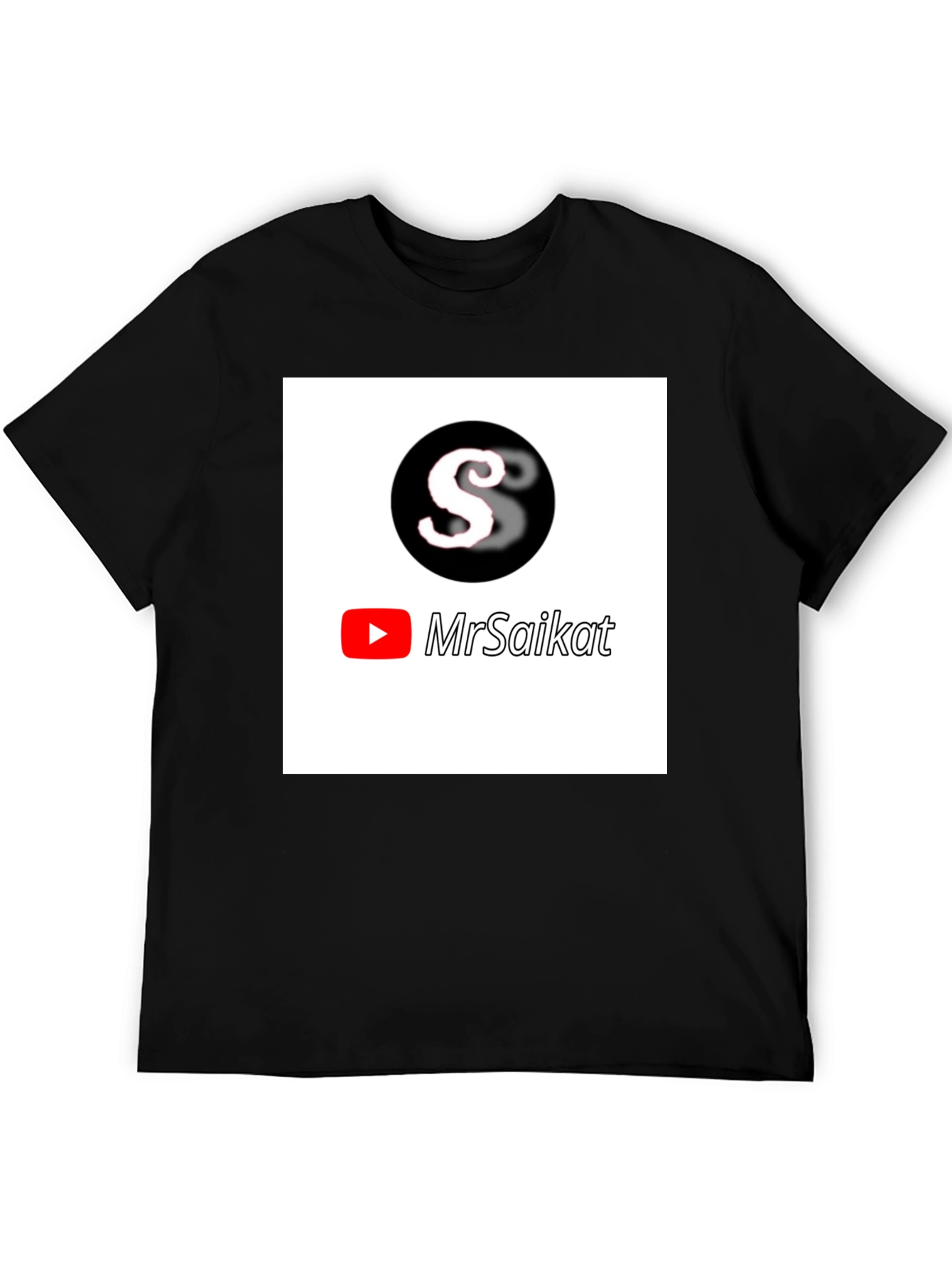 MrSaikat Logo Black T-Shirt