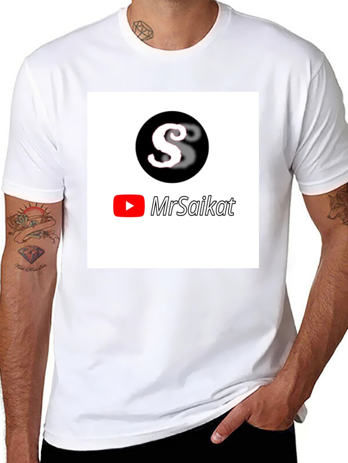 MrSaikat Logo Black T-Shirt