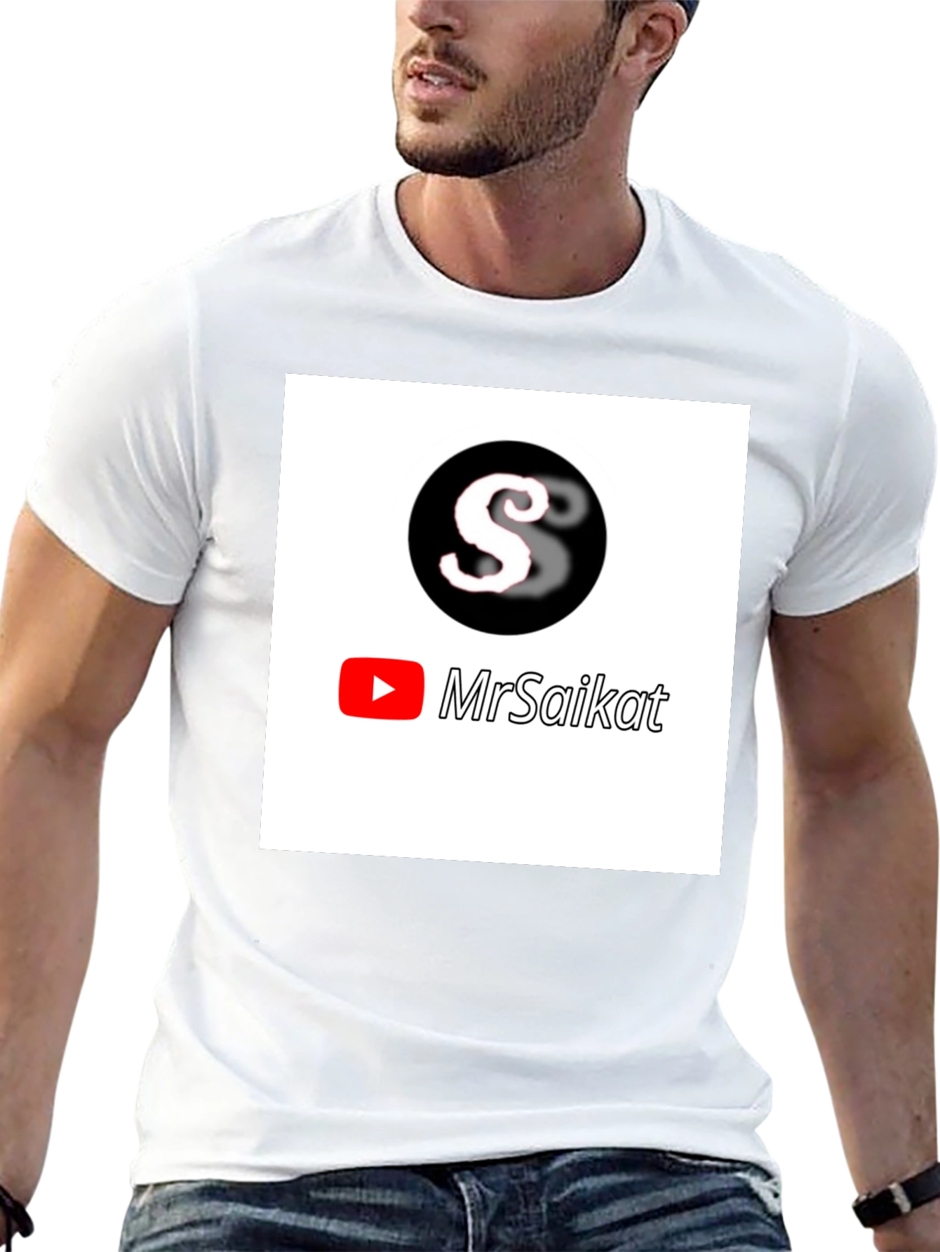 MrSaikat Logo Black T-Shirt