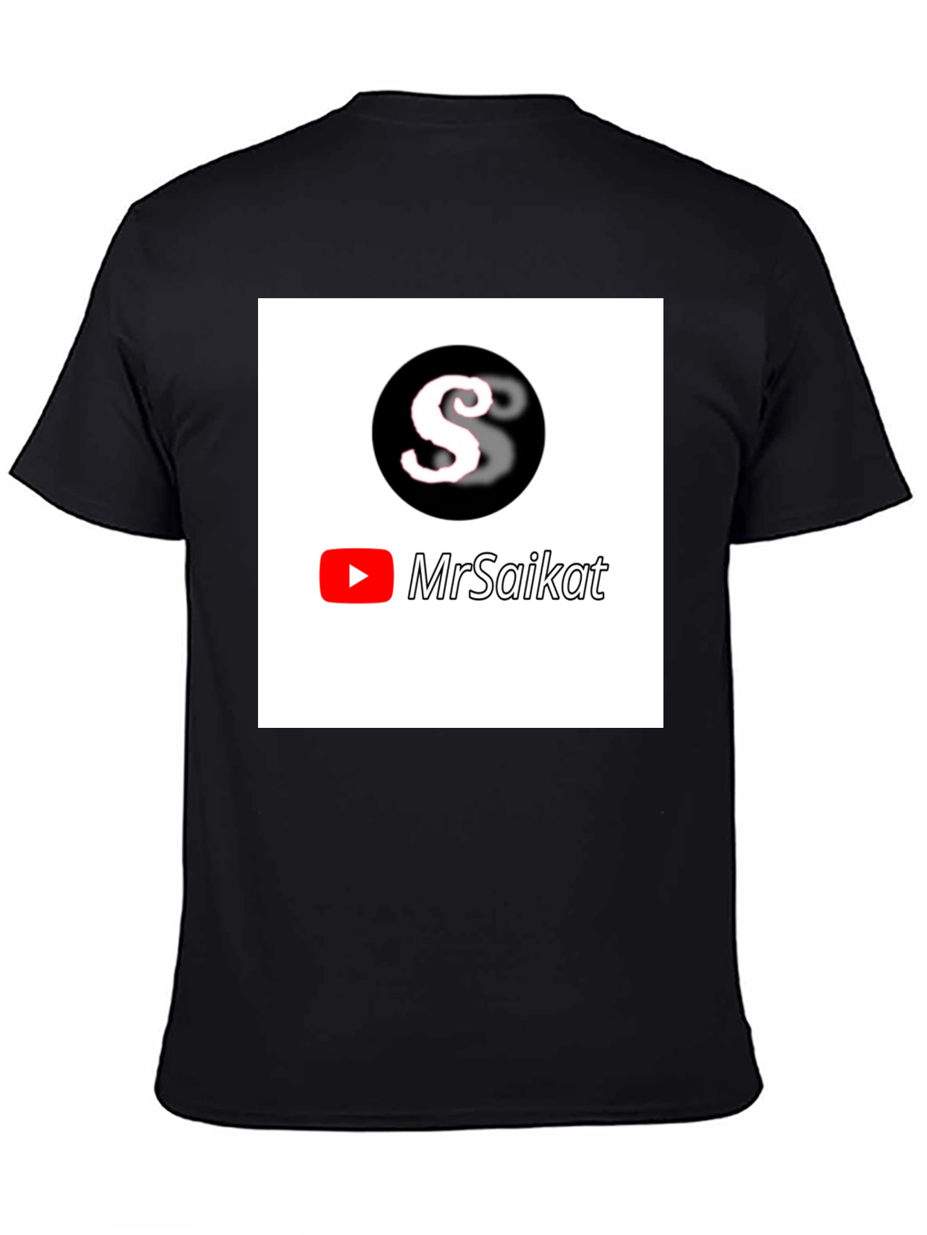 MrSaikat Logo Black T-Shirt
