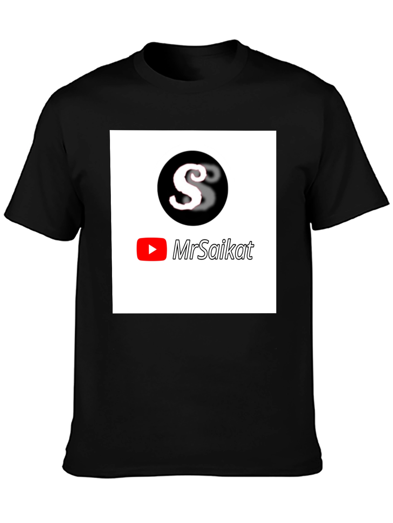 MrSaikat Logo Black T-Shirt
