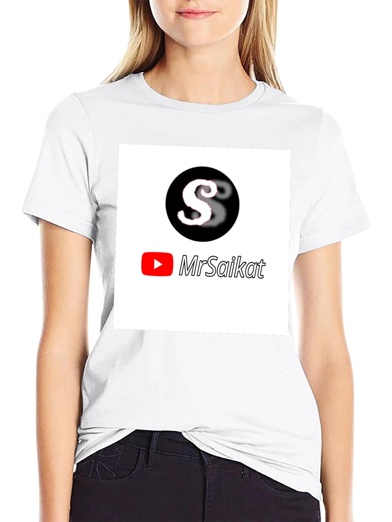 MrSaikat Logo Black T-Shirt