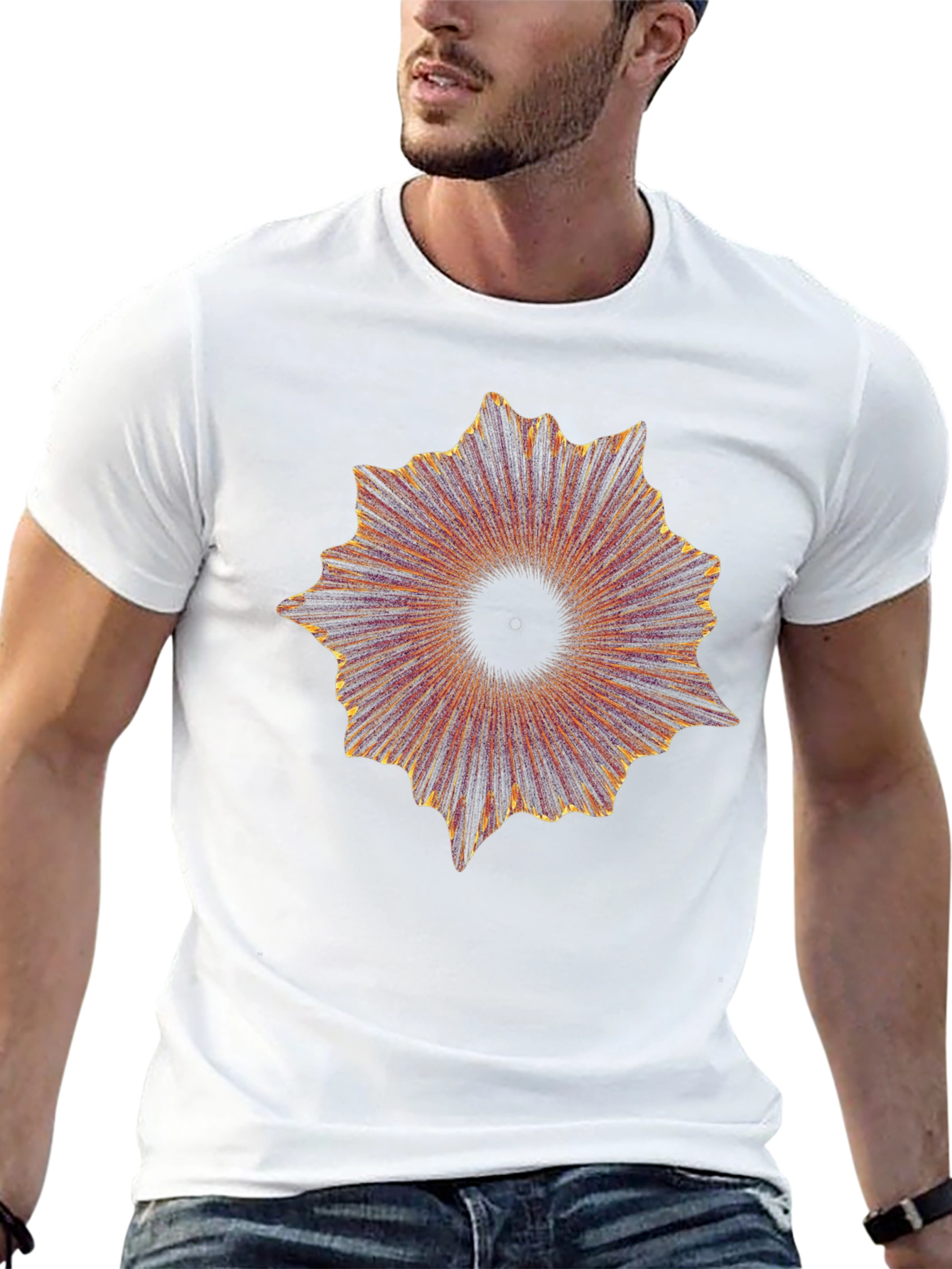 Abstract Burst Graphic Black T-Shirt