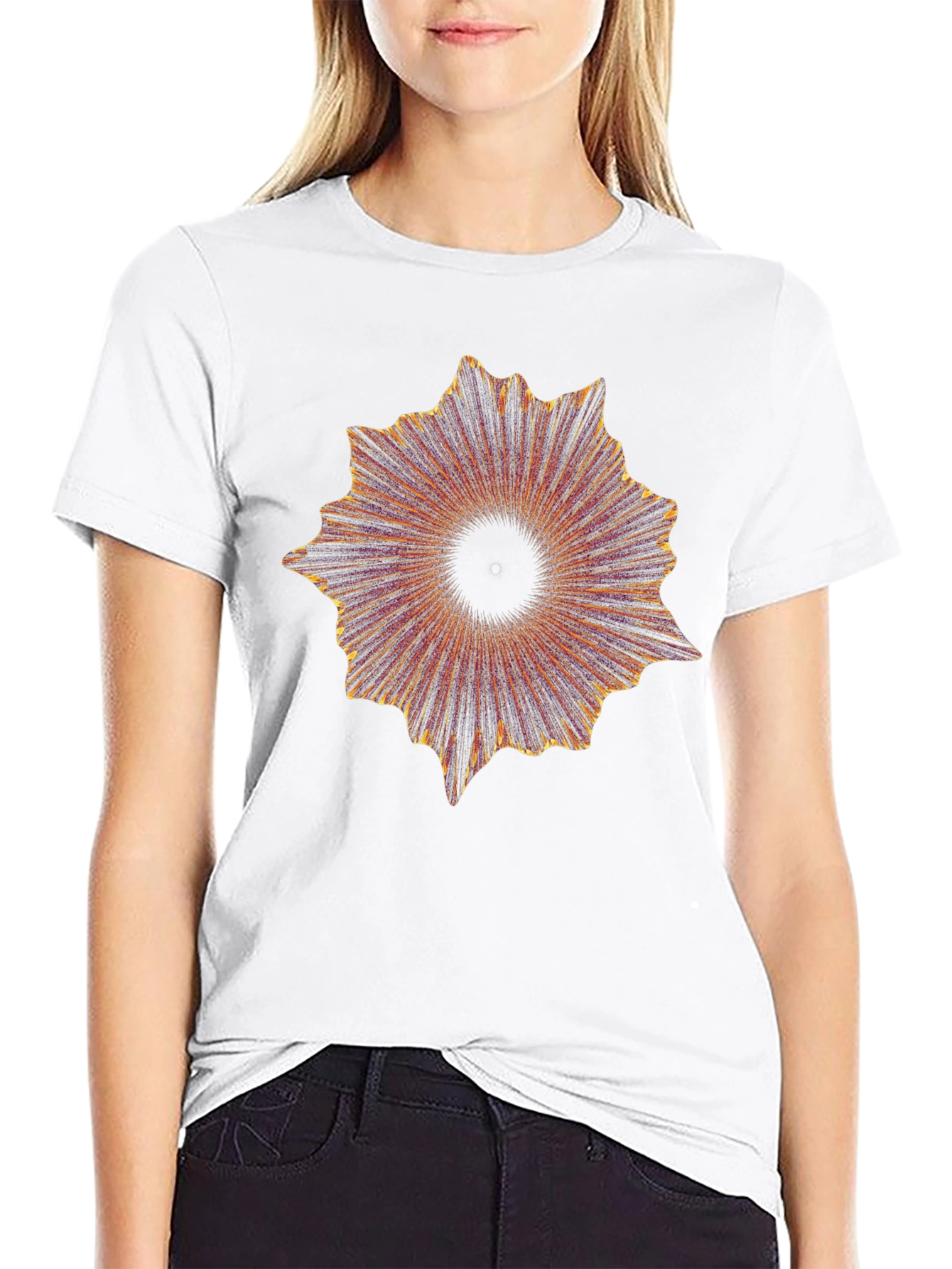 Abstract Burst Graphic Black T-Shirt