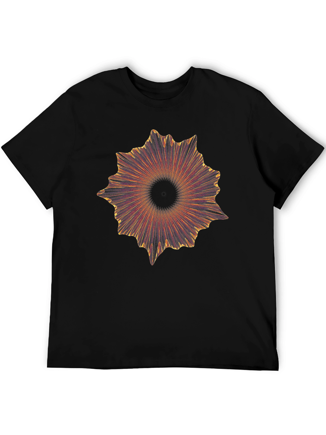 Abstract Burst Graphic Black T-Shirt