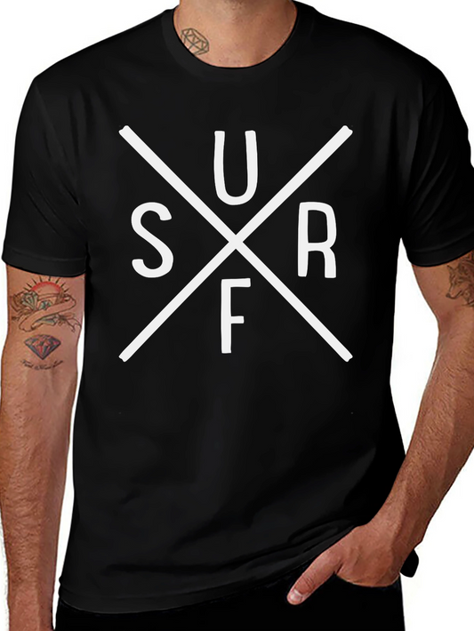 Surf Graphic Tee - Stylish Mens Black T-Shirt