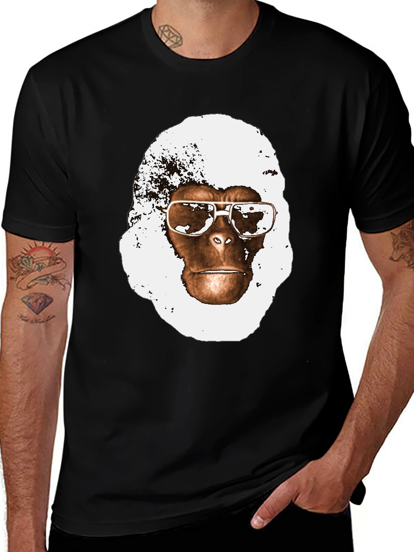 Ape with Shades Graphic Tee - Classic Black