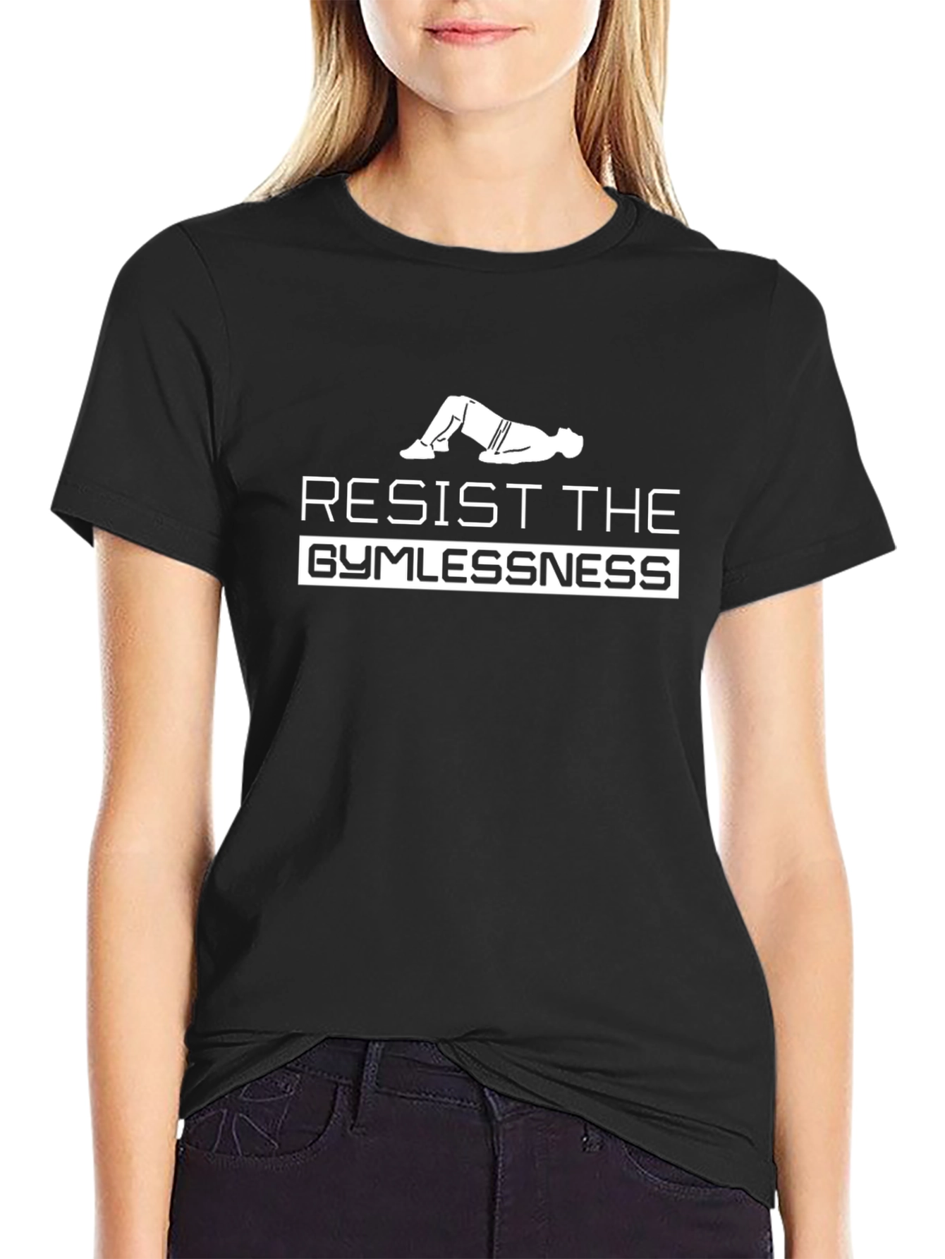 Resist the Gymlessness Black Graphic Tee