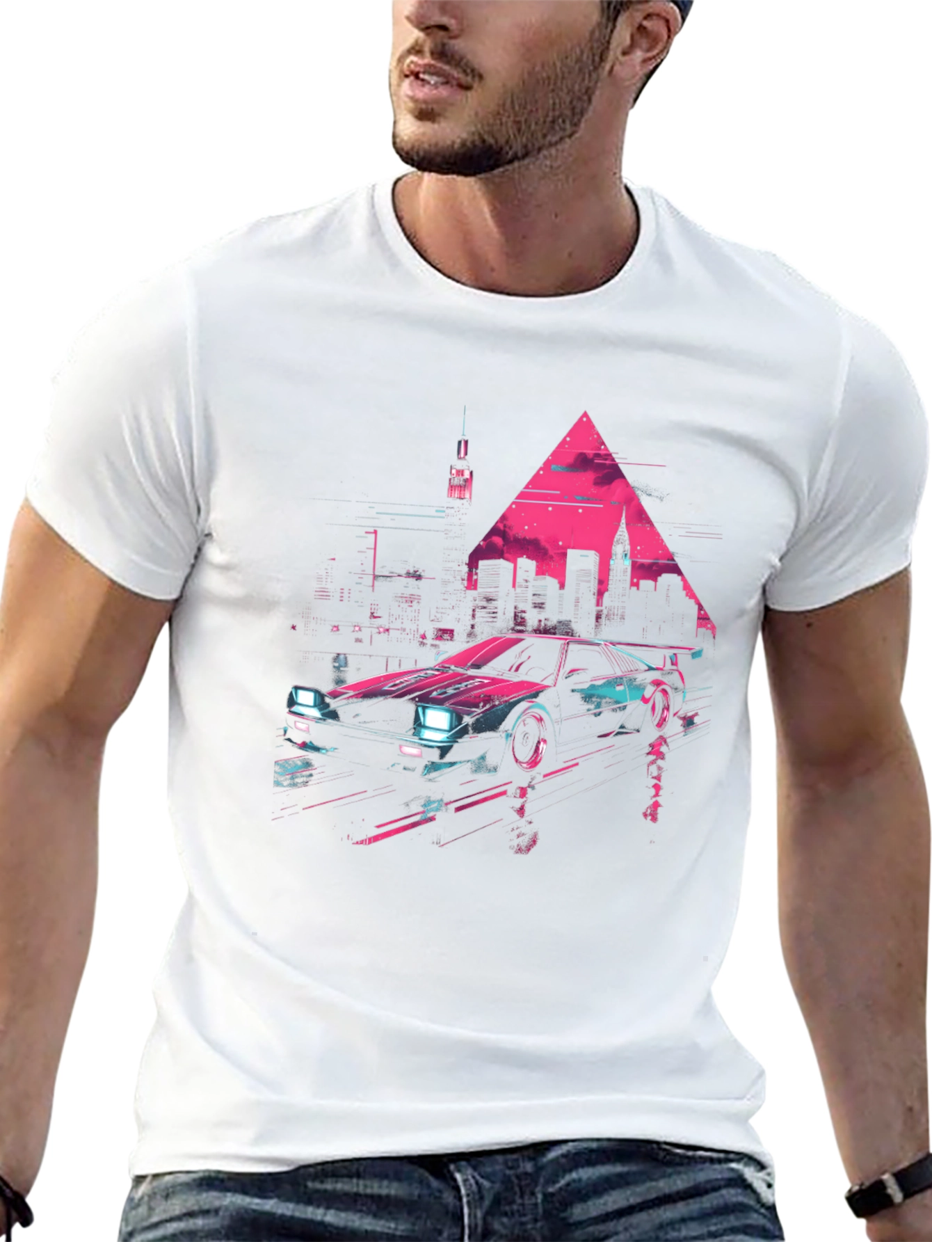 Retro Wave Car Graphic T-Shirt