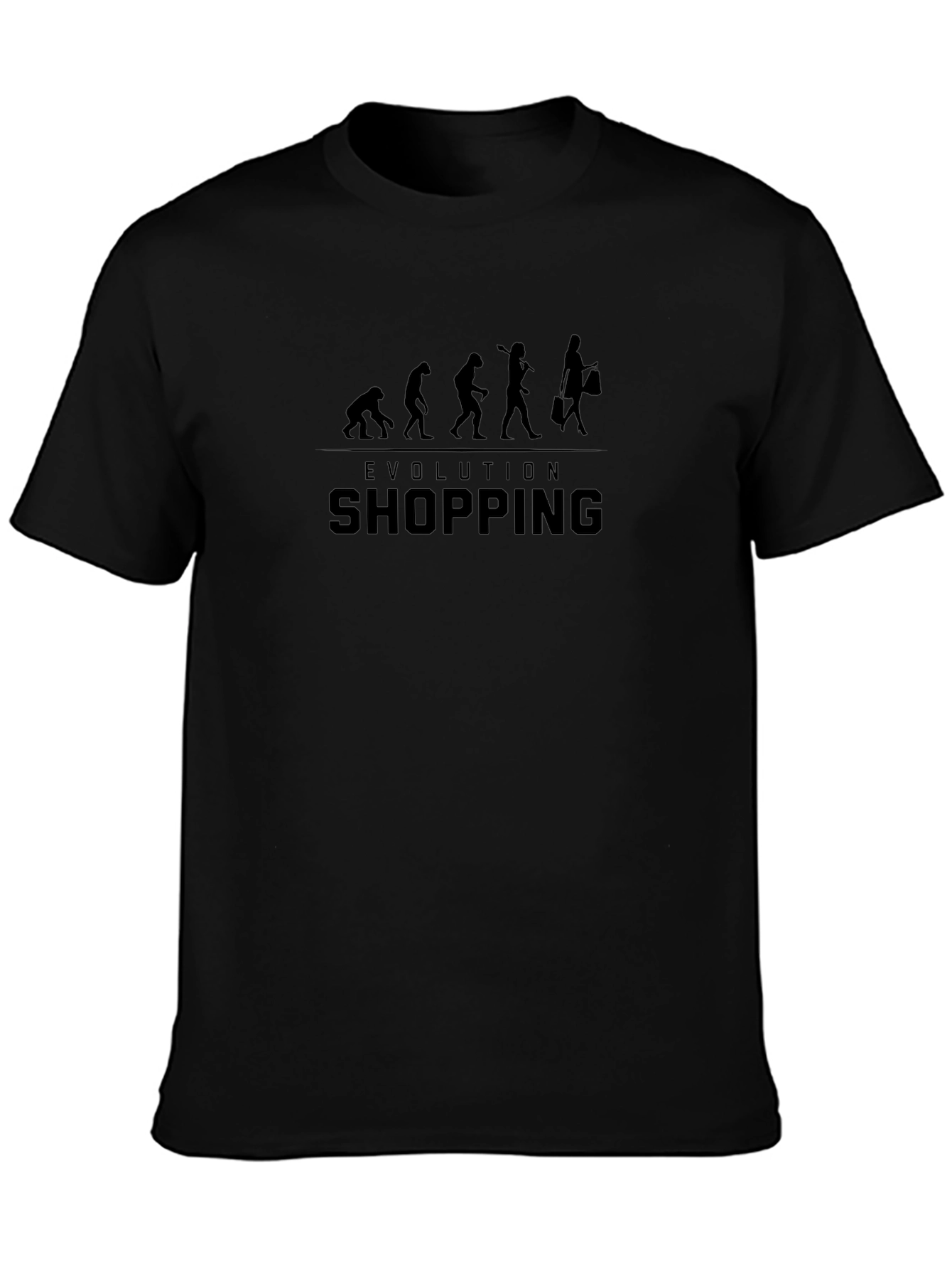 Evolution of Shopping Black T-Shirt