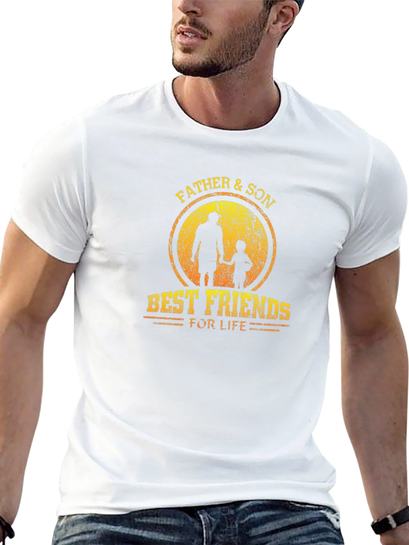 Father & Son Best Friends Black Graphic Tee