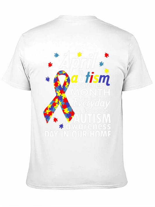 Autism Awareness T-Shirt - Puzzle Ribbon Design