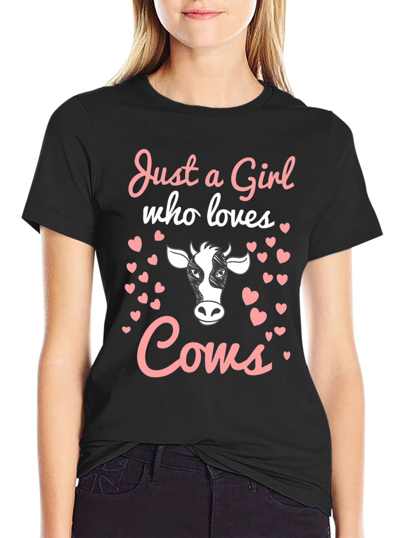 Just a Girl Who Loves Cows Graphic Tee