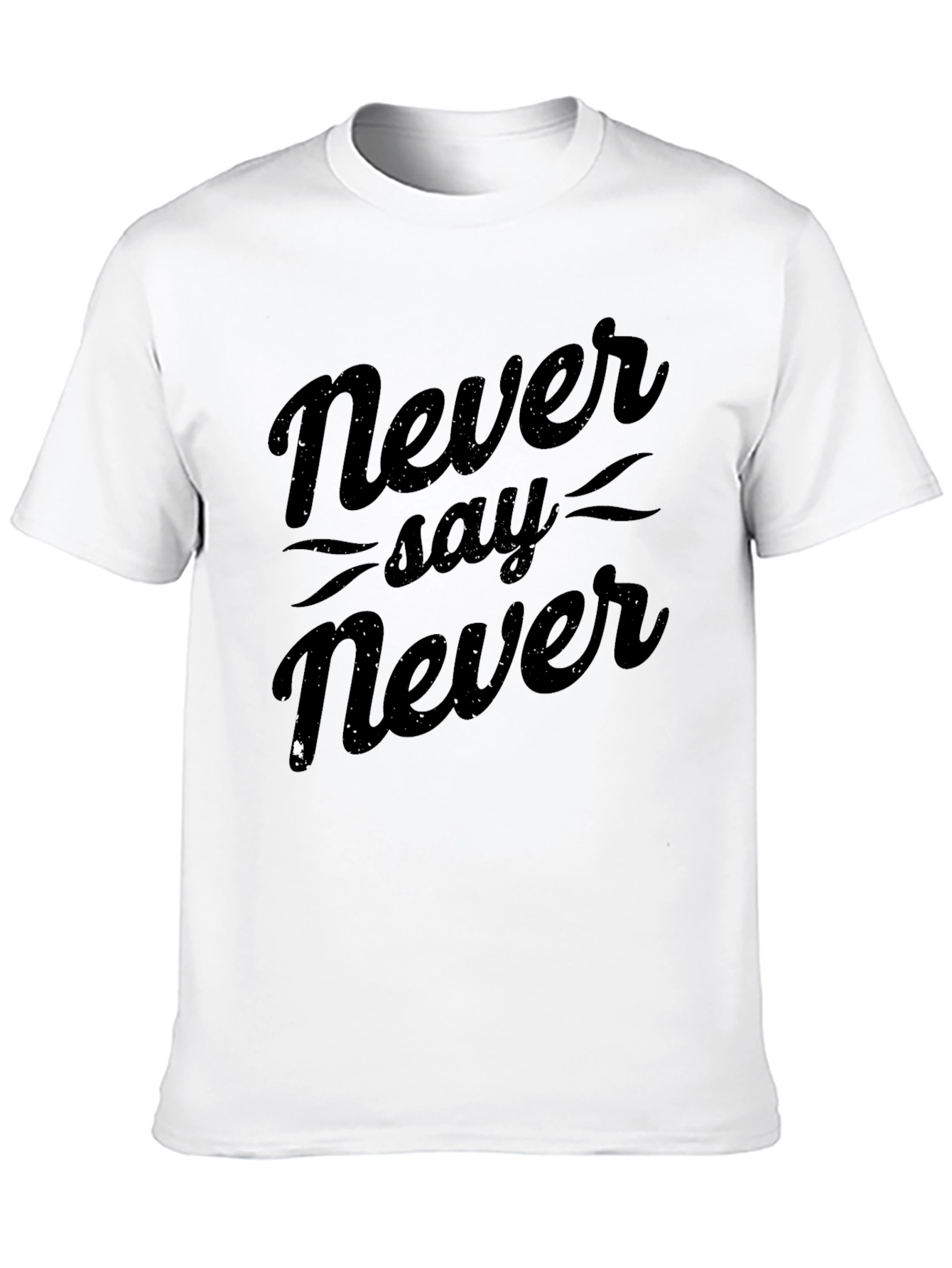 Never Say Never Black Graphic Tee