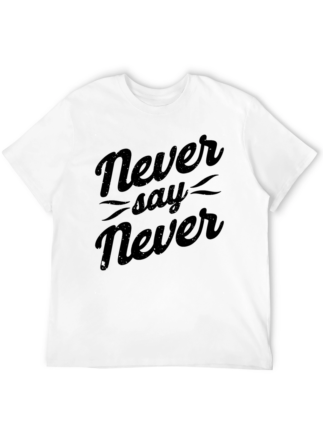 Never Say Never Black Graphic Tee