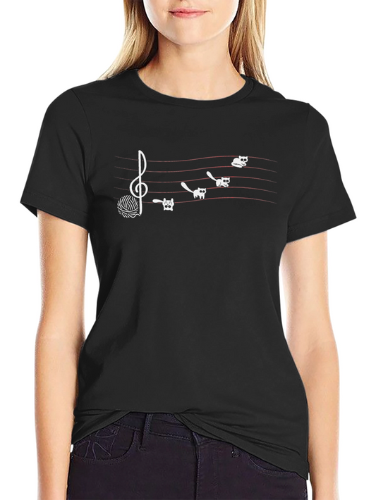 Musical Cats Black T-Shirt