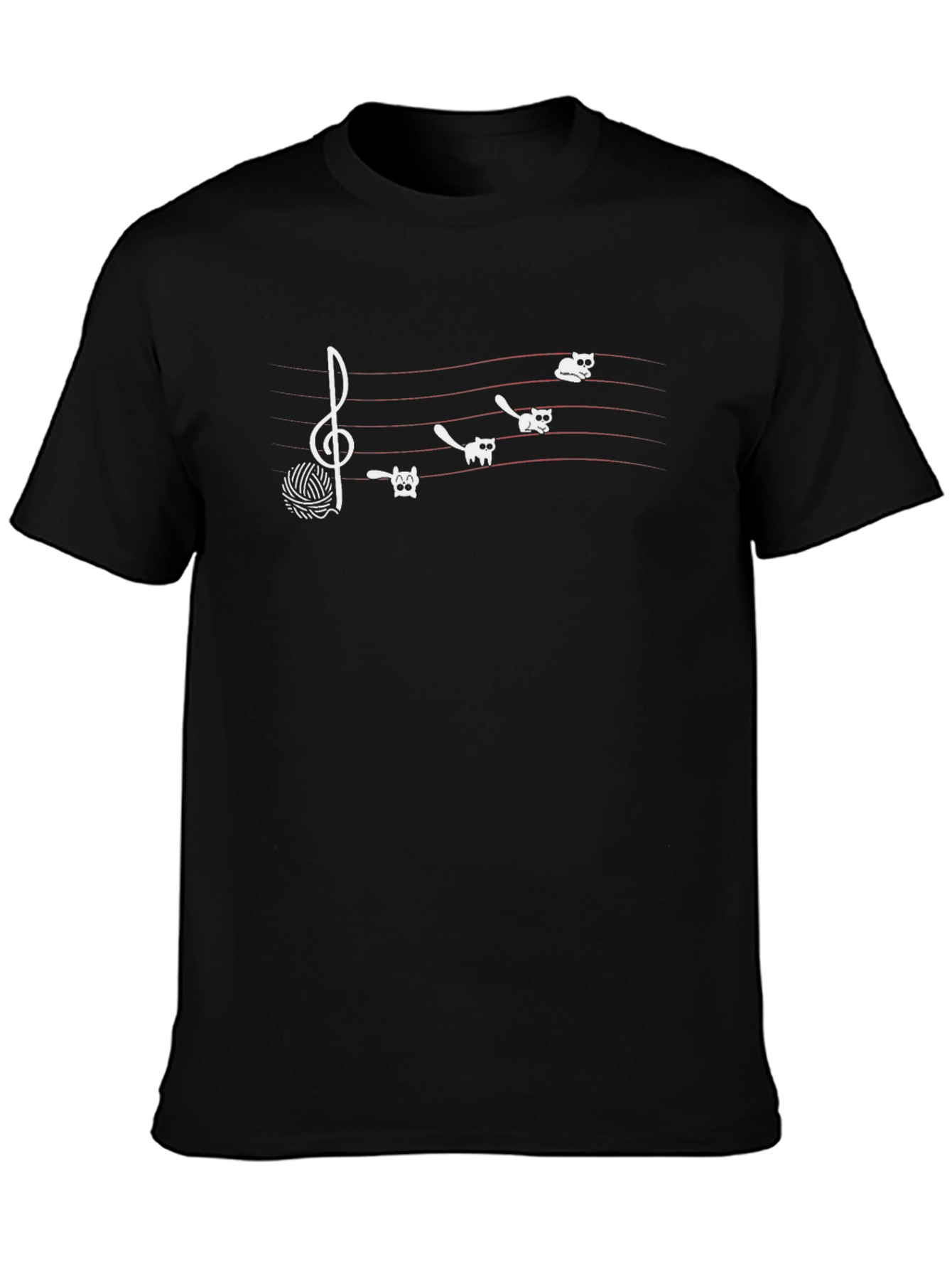 Musical Cats Black T-Shirt