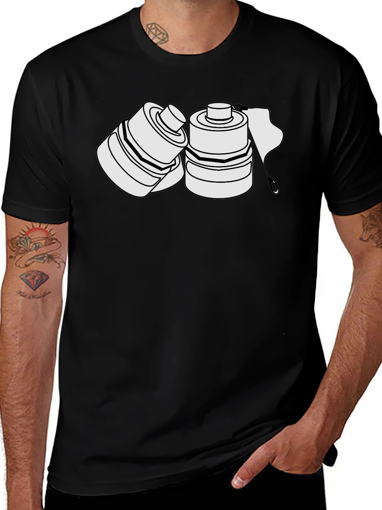 Unique Graphic T-Shirt - Black