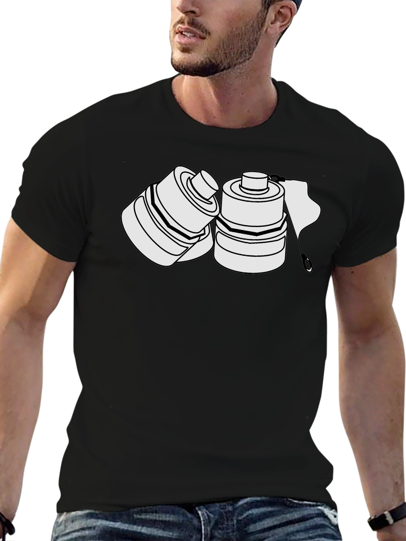 Unique Graphic T-Shirt - Black