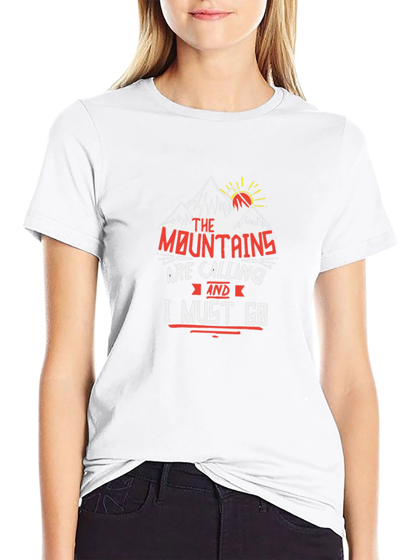 Mountains are Calling Black Graphic Tee