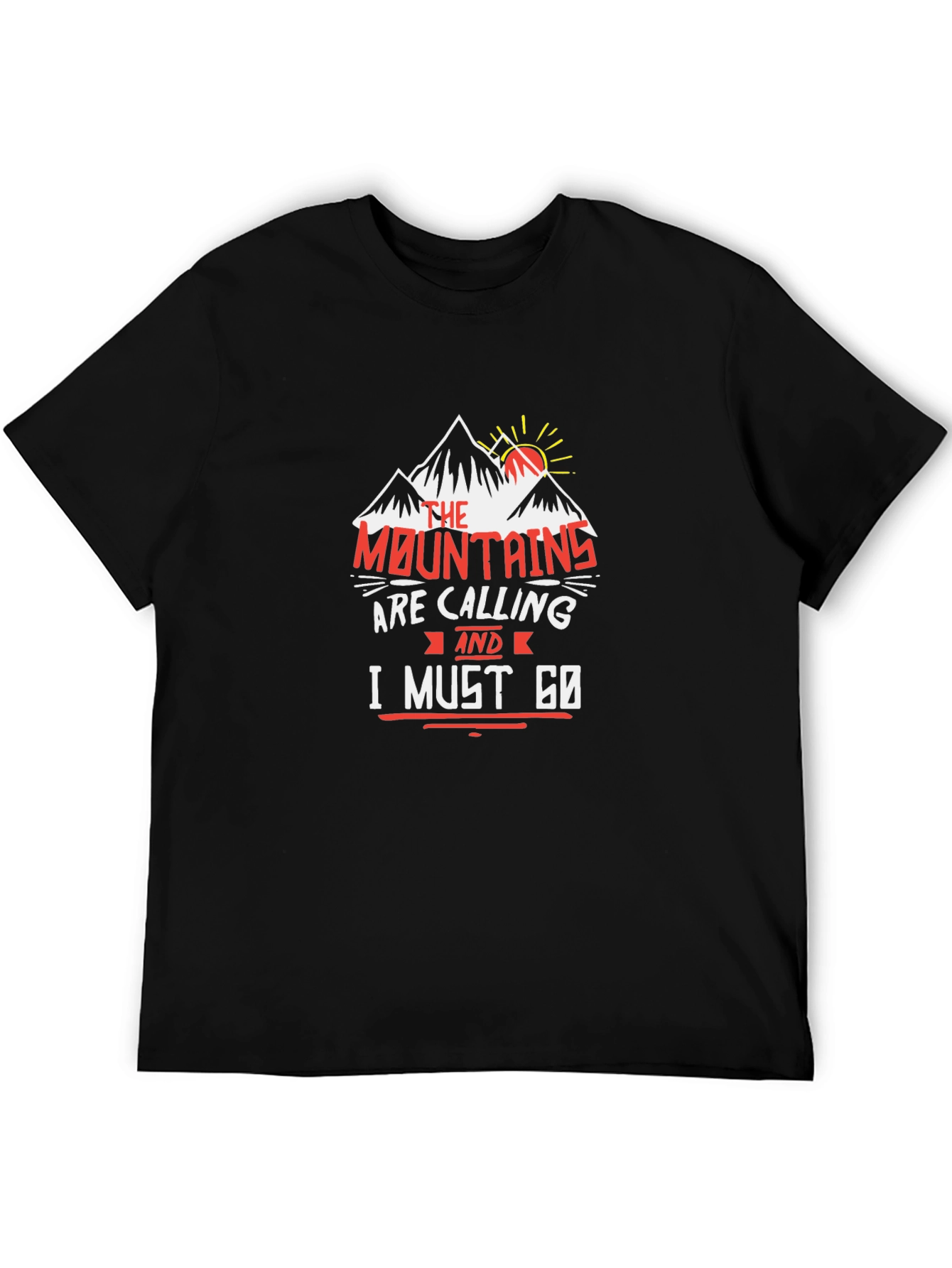 Mountains are Calling Black Graphic Tee
