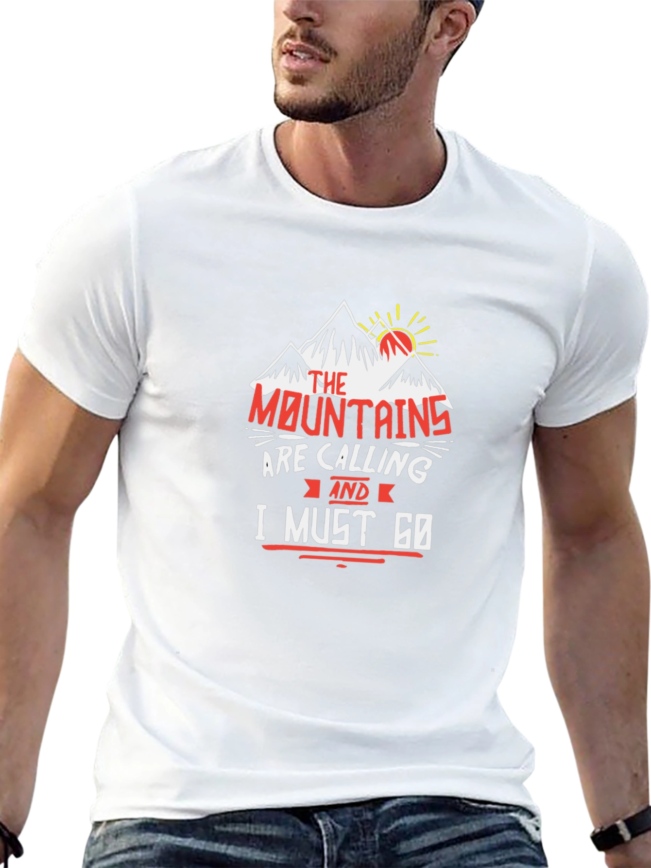 Mountains are Calling Black Graphic Tee