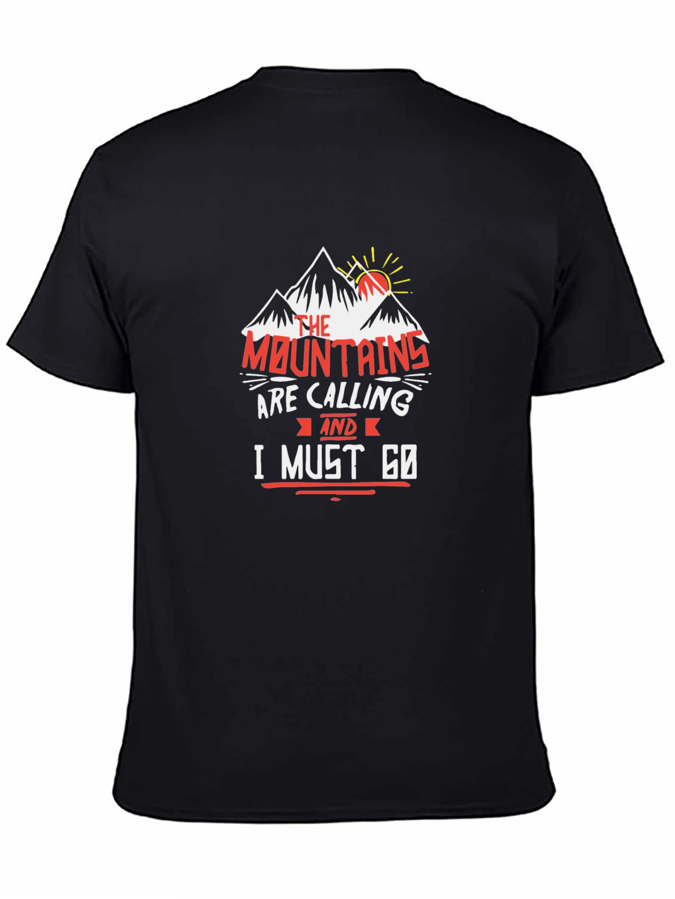 Mountains are Calling Black Graphic Tee