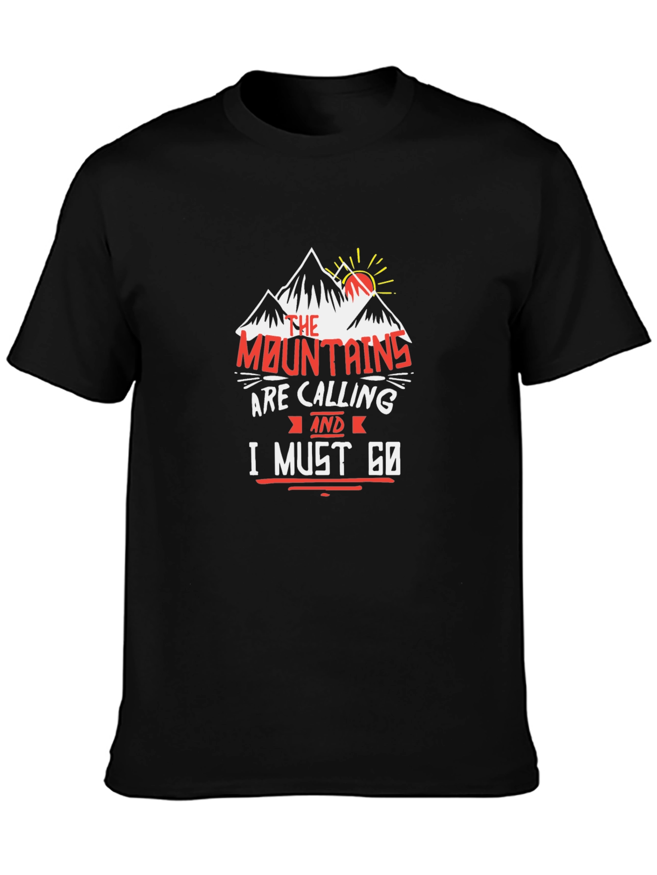 Mountains are Calling Black Graphic Tee