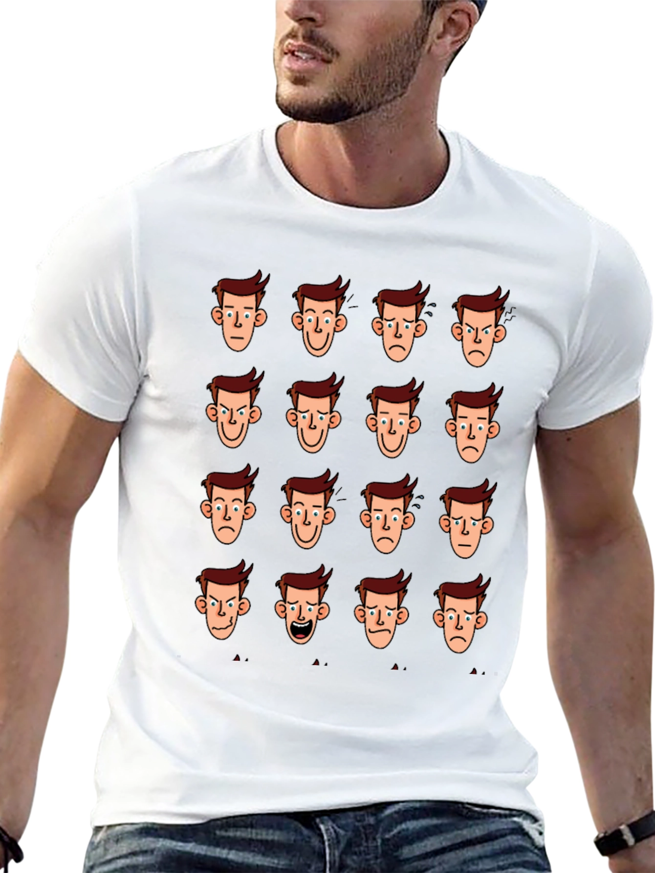 Mood Faces Graphic Tee - Black