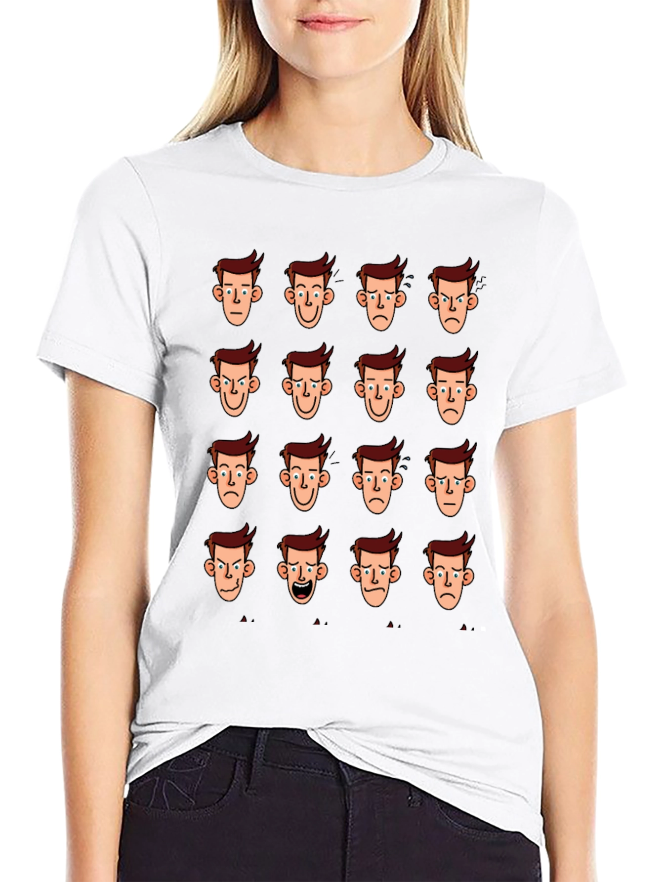 Mood Faces Graphic Tee - Black