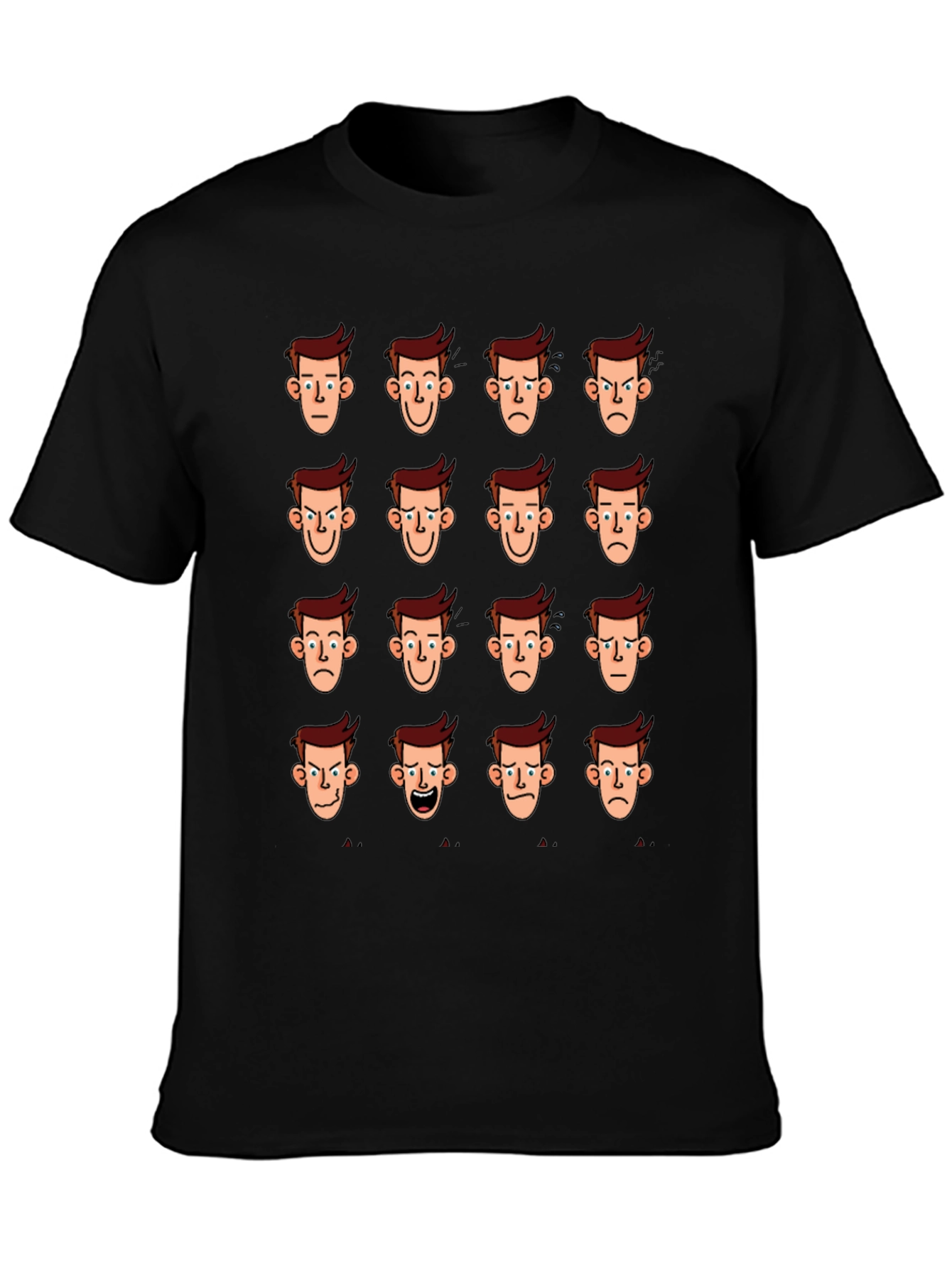 Mood Faces Graphic Tee - Black