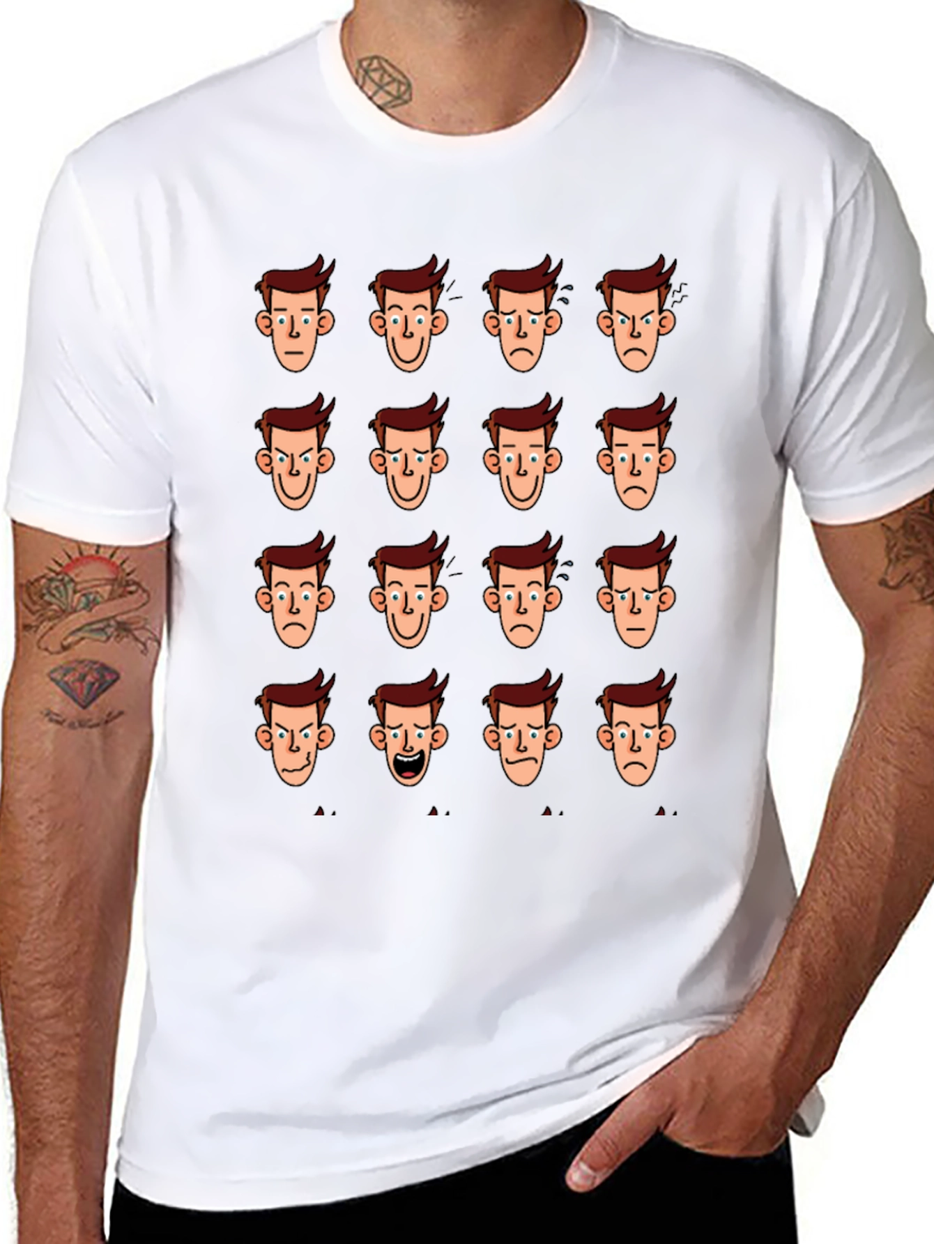 Mood Faces Graphic Tee - Black