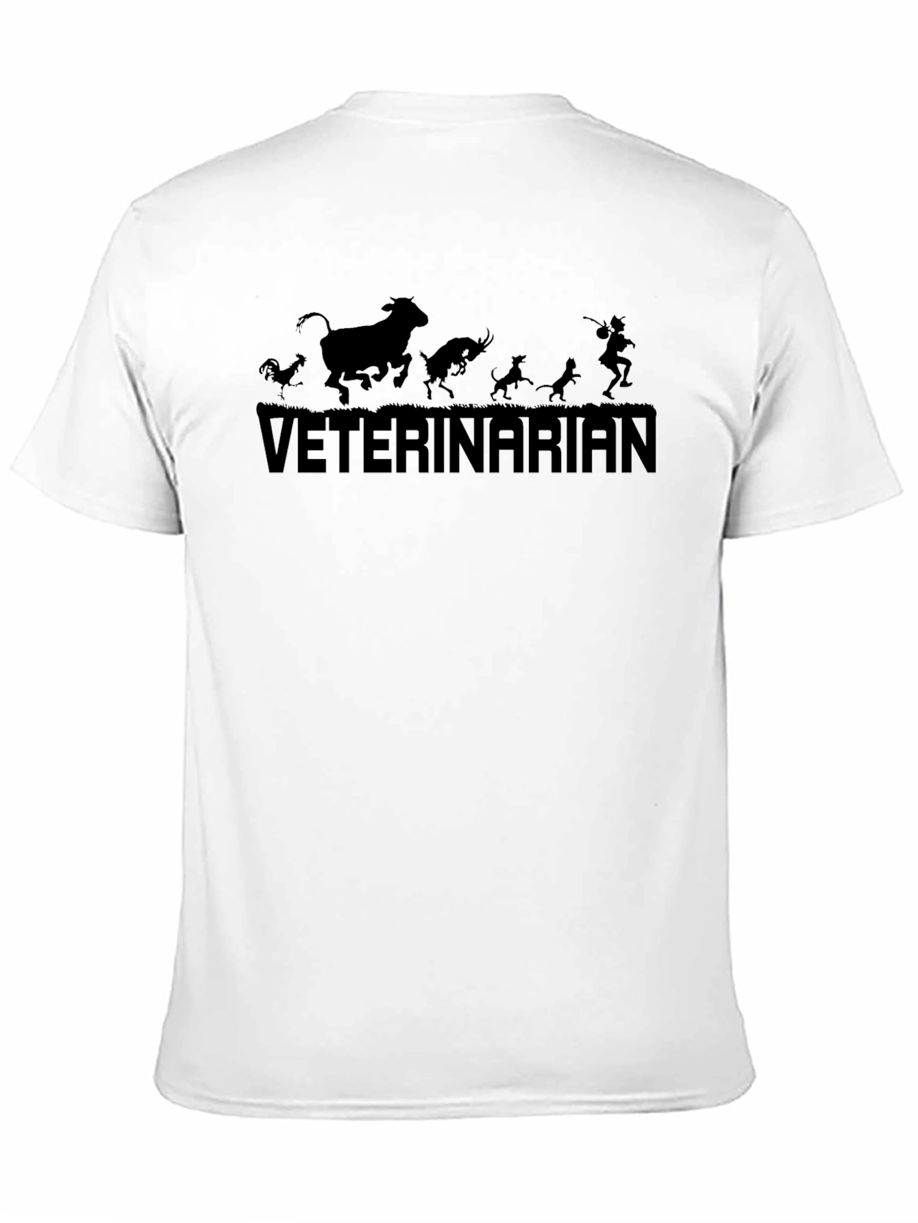Veterinarian Animal Silhouette Black T-Shirt