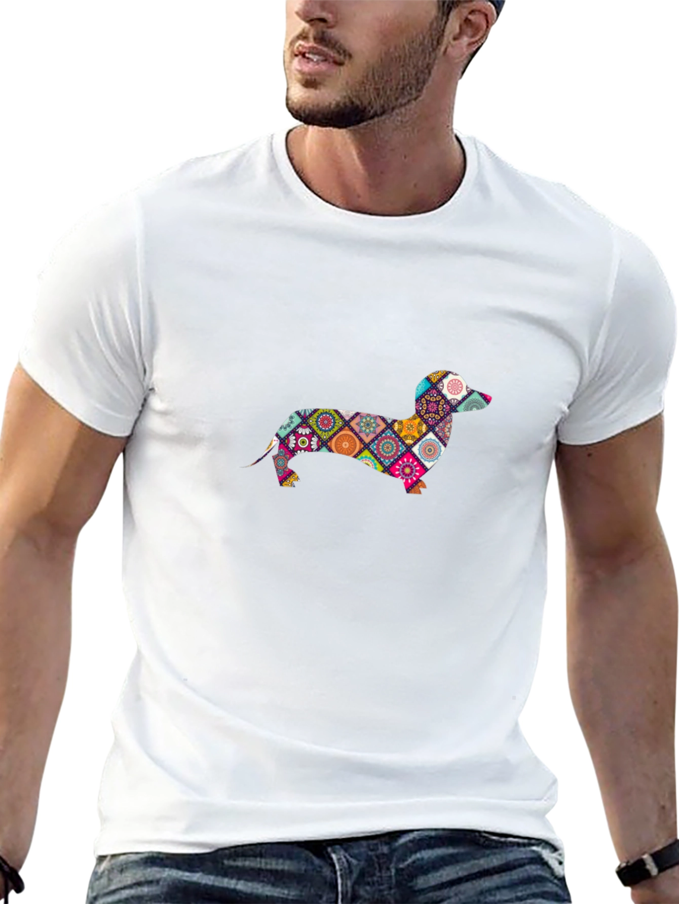 Dachshund Patchwork Graphic Tee