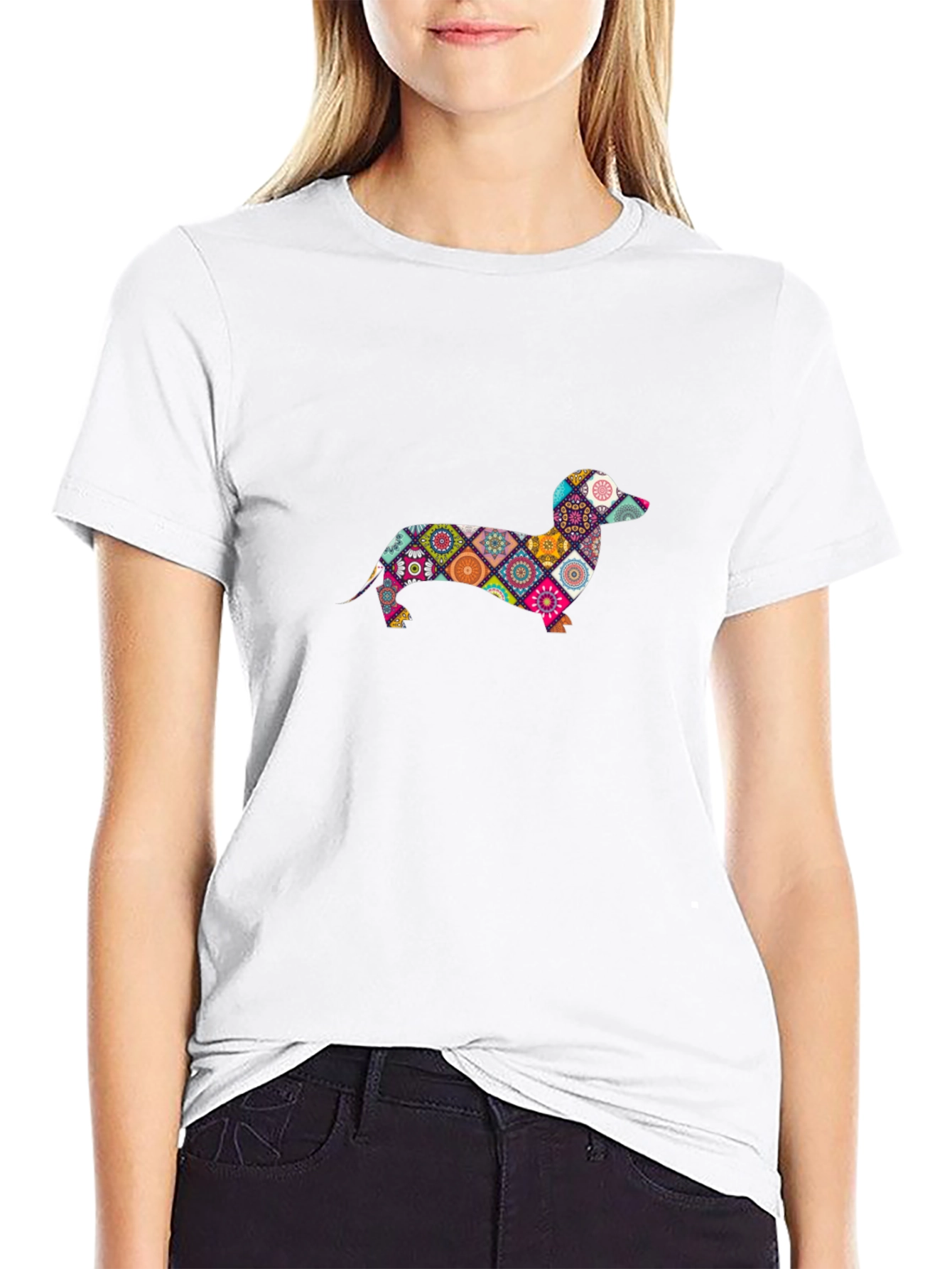 Dachshund Patchwork Graphic Tee