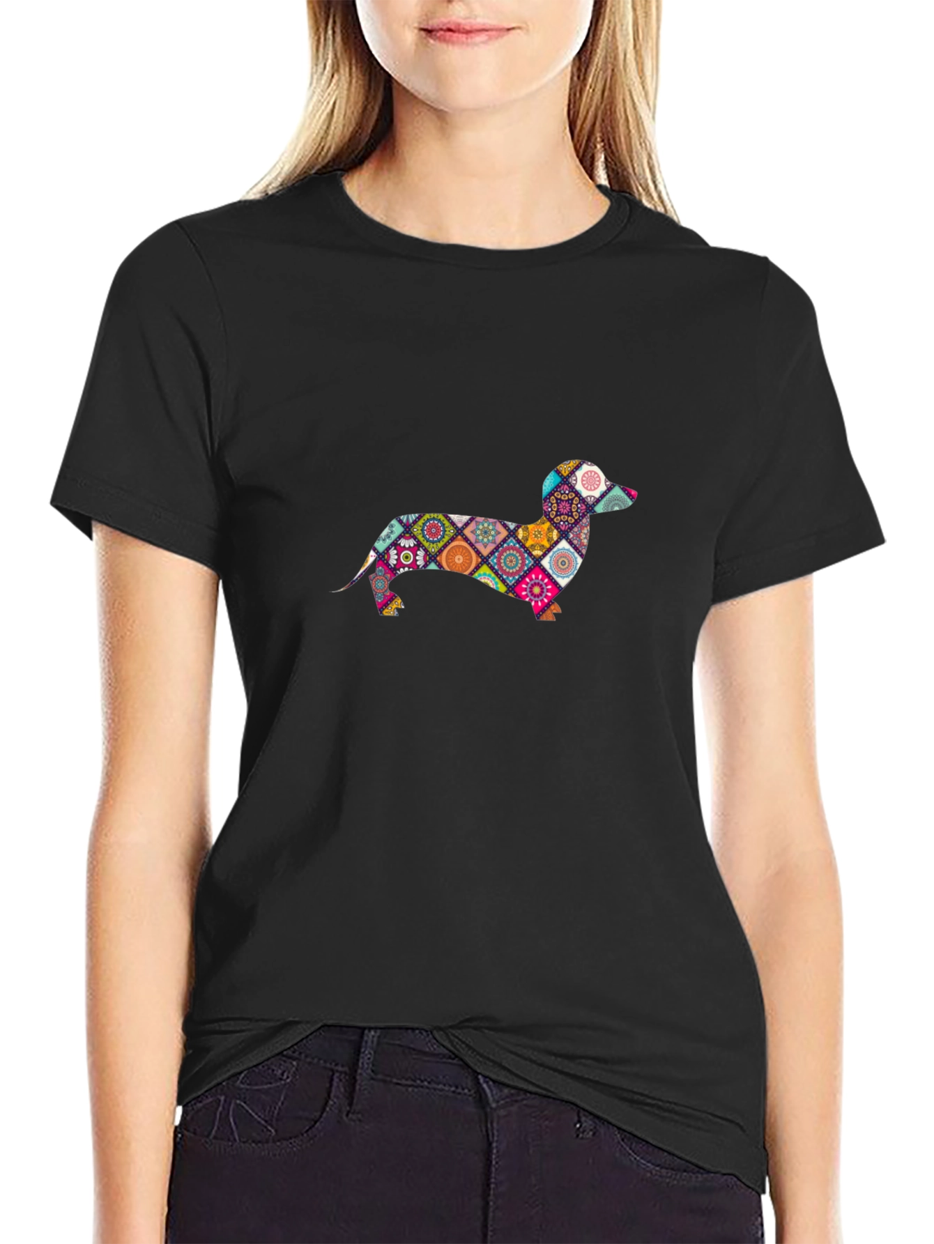 Dachshund Patchwork Graphic Tee