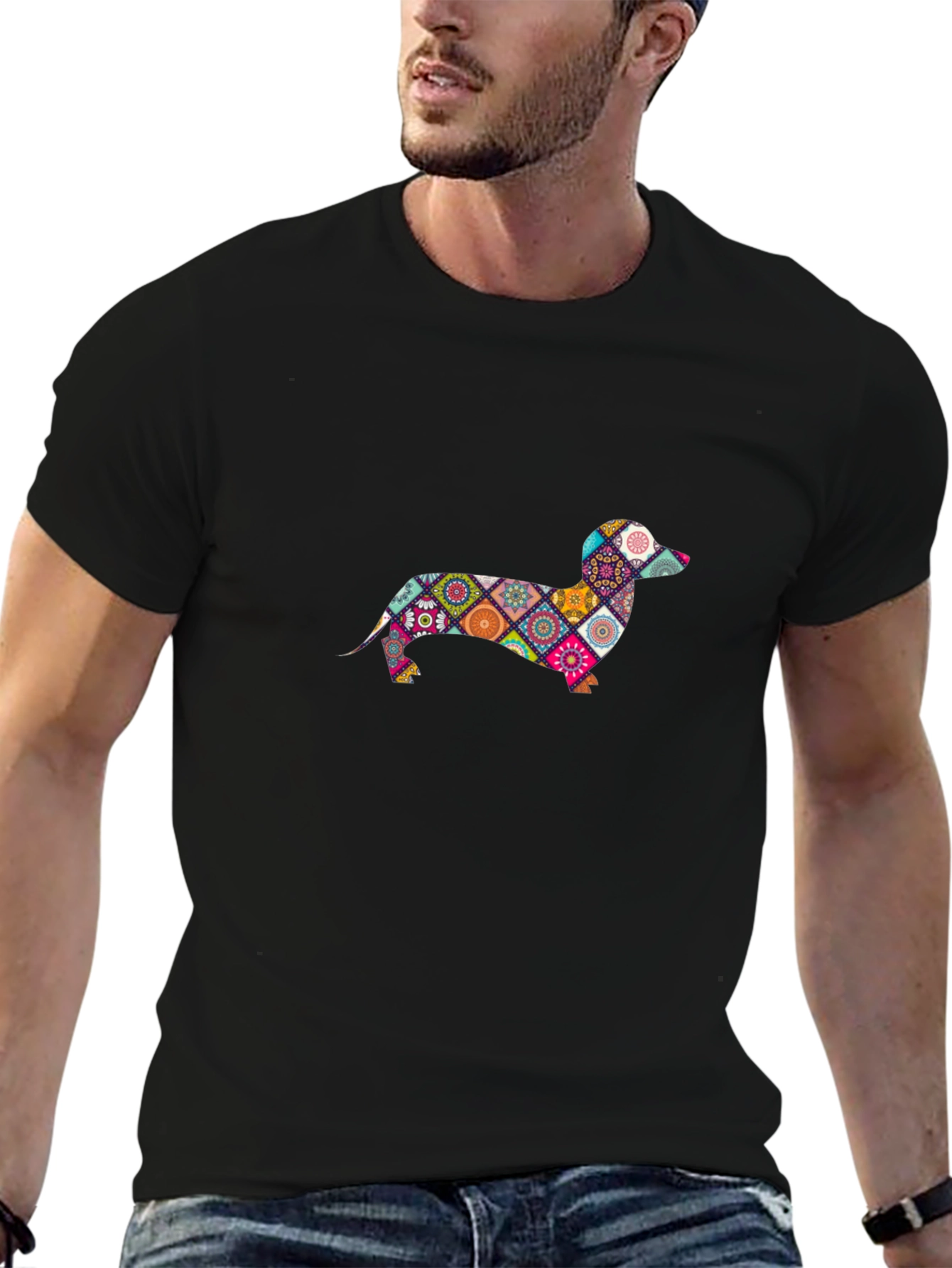 Dachshund Patchwork Graphic Tee