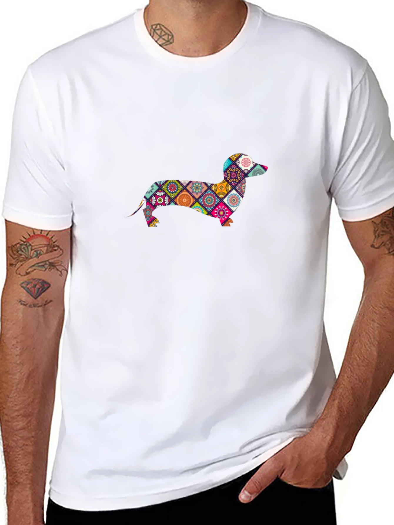Dachshund Patchwork Graphic Tee