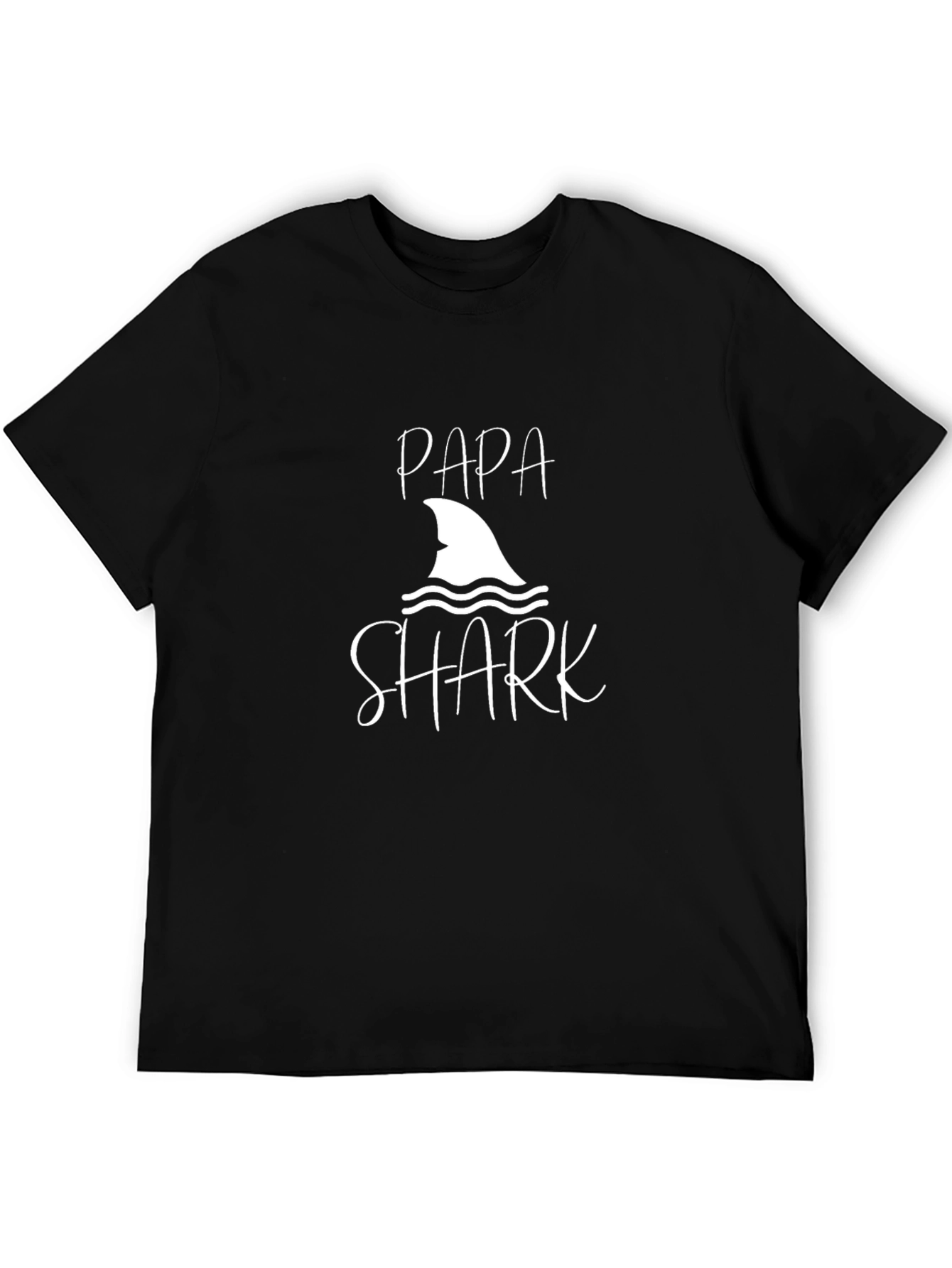 Papa Shark Graphic Tee - Black Cotton T-Shirt
