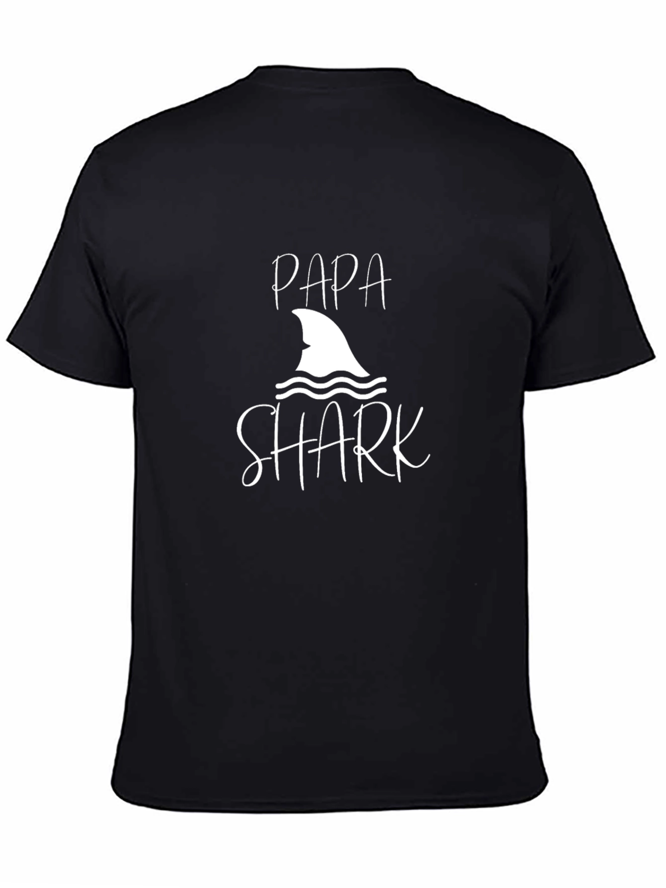 Papa Shark Graphic Tee - Black Cotton T-Shirt